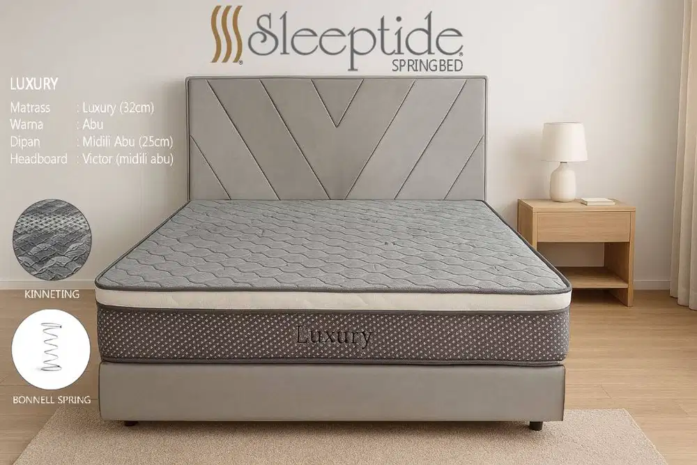 SLEEPTIDE Springbed Matrass Luxury Abu - Dipan Headboard Victor