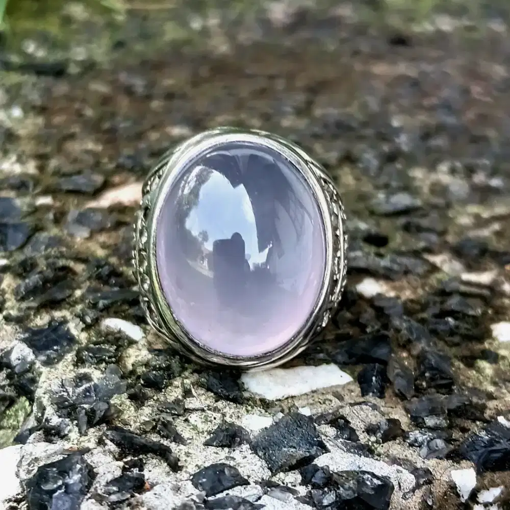 Cincin perak Lavender batu Raja