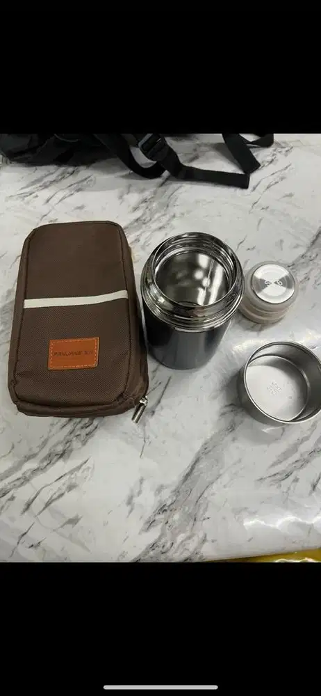 Termos makan/bubur/sup SUS 316 dgn insulation bag, 650 ml Berkualitas