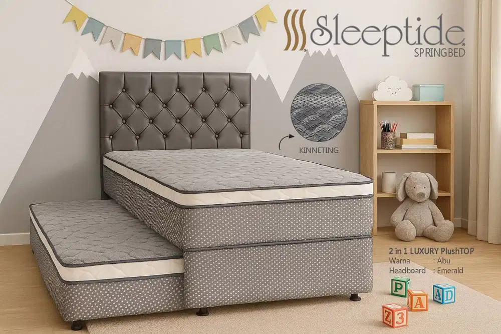 SLEEPTIDE Springbed 2in1 Luxury Plushtop - Headboard Emerald