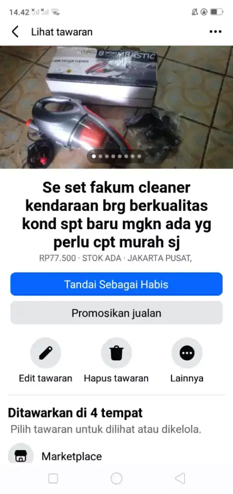 Fakum cleaner serba guna berkualitas 12volt spt baru murah sj cpt dpt