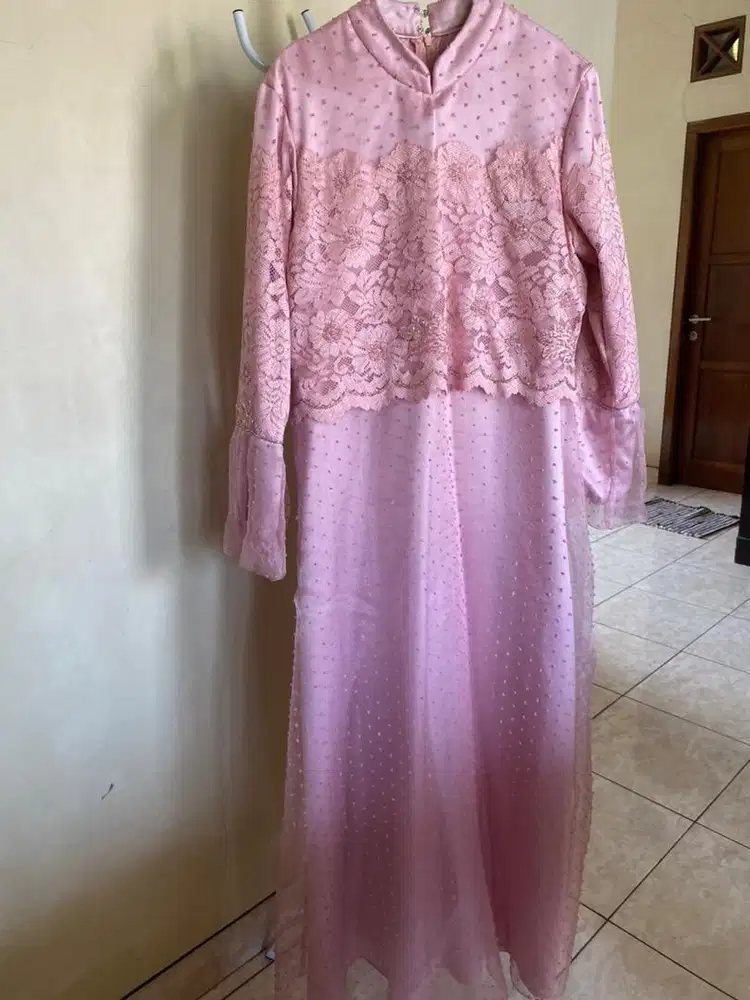 Dress brukat + tile wanita DRESS WANITA / GAMIS