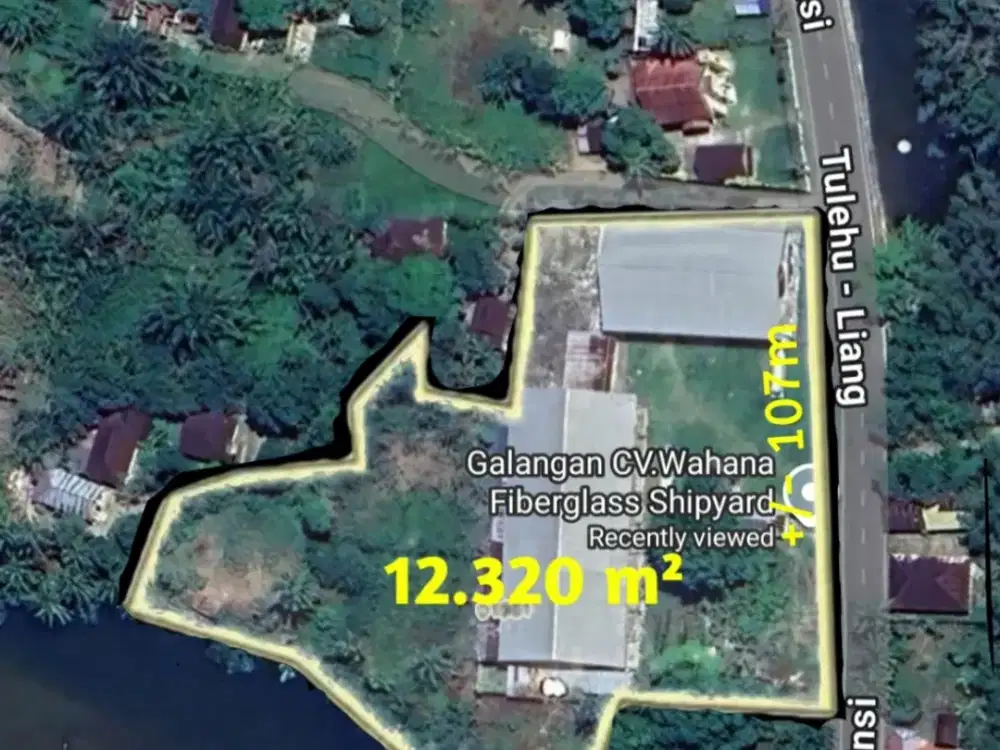 Butuh jual cepat. Tanah strategis. Depan Jalan utama dan Laut. Ex Pabrik Kapal. 1,2jt/m². Nego Sampai Deal!