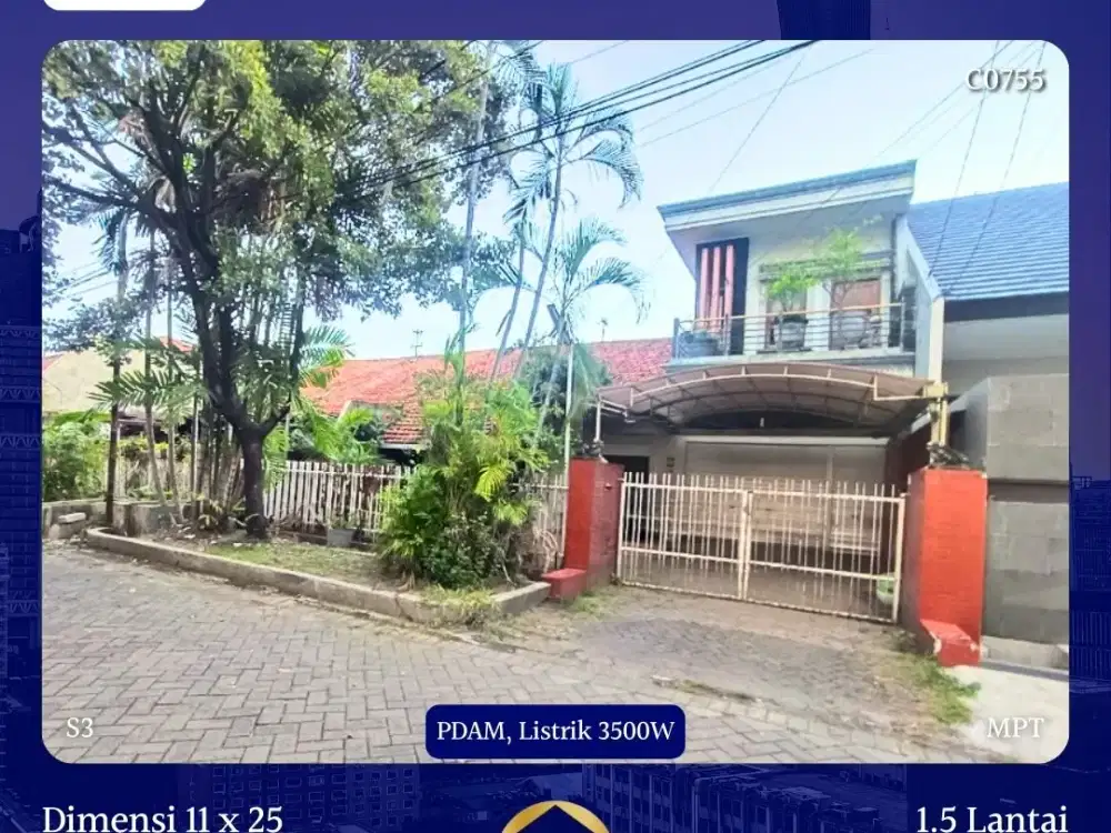 JUAL RUMAH GAYUNGSARI SURABAYA SHM LEBAR 11