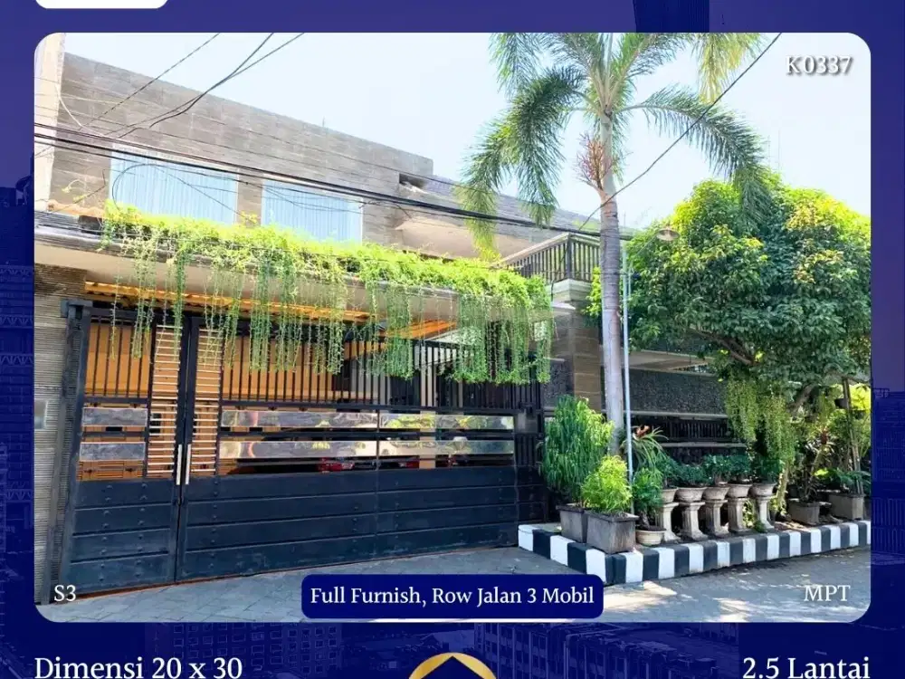 Dijual Rumah Manyar Kartika Sukolilo Surabaya SHM Full Furnish Row Jalan 3 Mobil