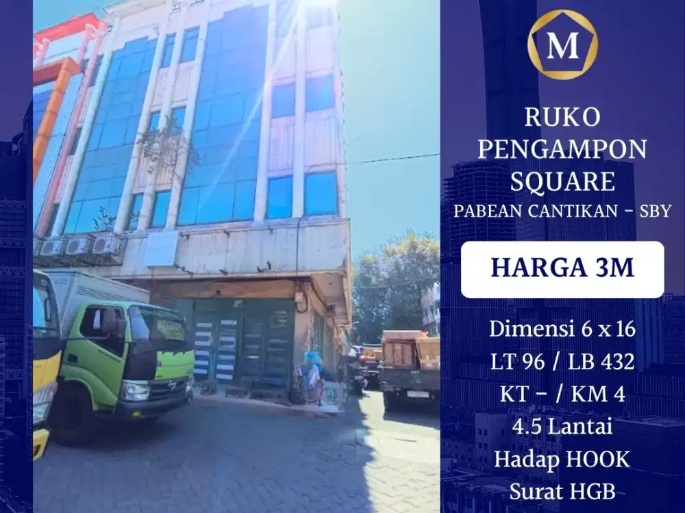 JUAL RUKO PENGAMPON SQUARE SURABAYA HOOK 4.5 LANTAI