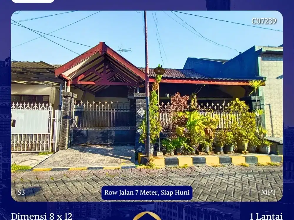 TERMURAH! DIJUAL RUMAH RUNGKUT MAPAN SURABAYA ROW BESAR SIAP HUNI