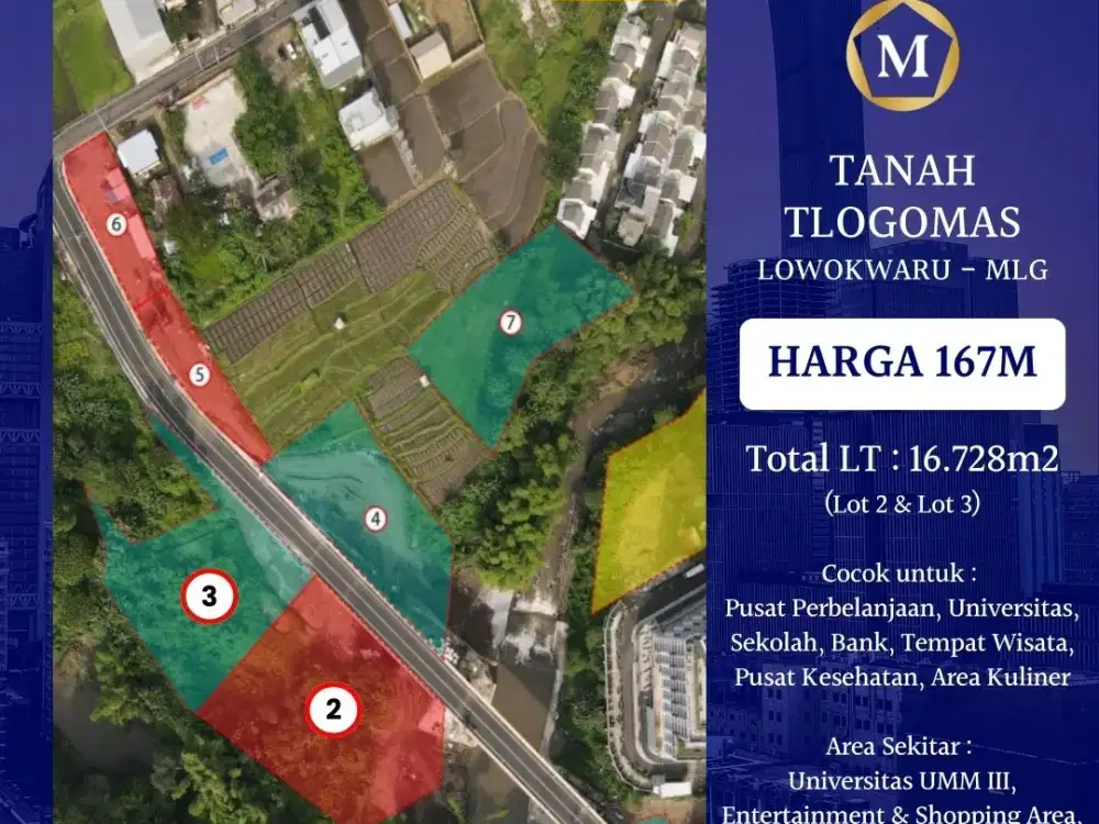 DIJUAL TANAH TLOGOMAS COCOK BANGUN MALL KOMERSIAL GEDUNG UNIVERSITAS