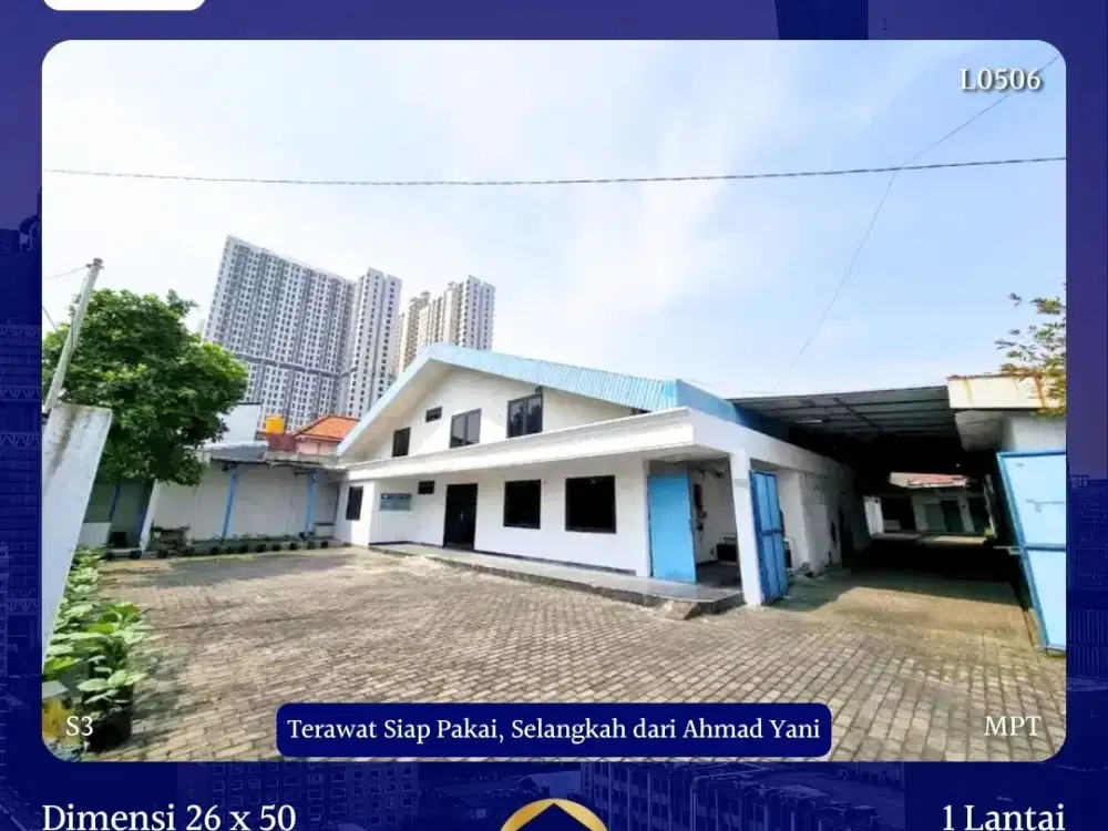 DIJUAL GUDANG GAYUNGAN SURABAYA SHM TERAWAT AHMAD YANI TOL CITO WARU