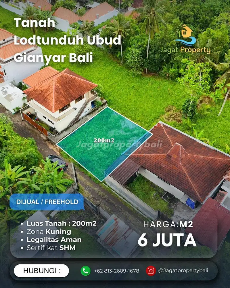 Dijual Tanah Berlokasi Lodtunduh Ubud Gianyar Bali