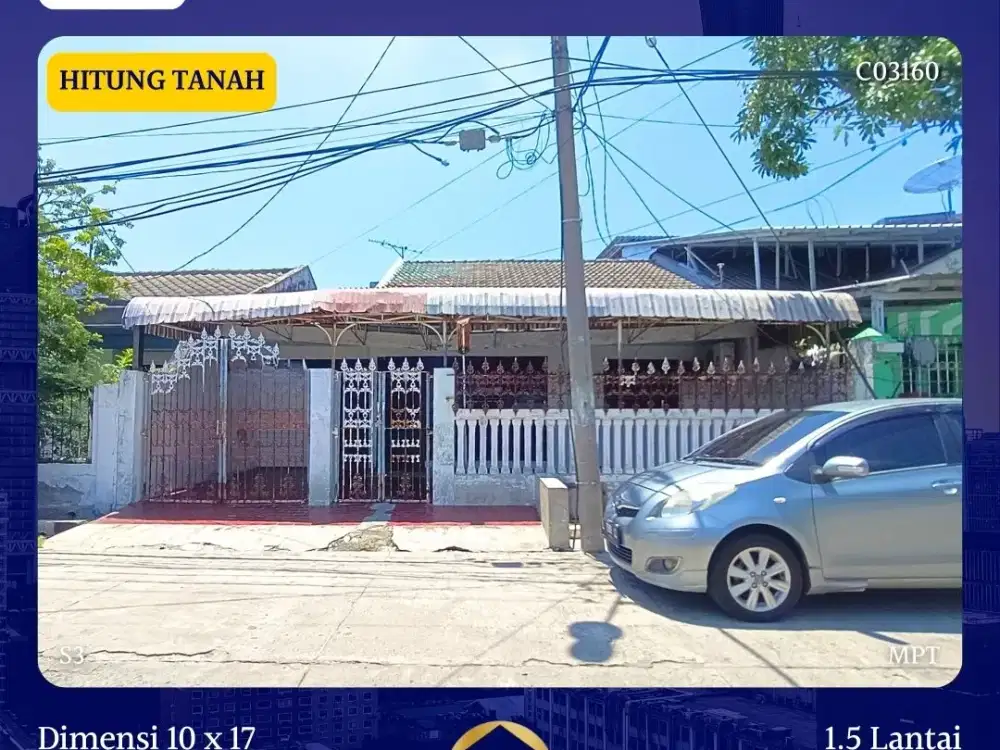 JUAL RUMAH HITUNG TANAH BABATAN PANTAI SHM LEBAR 10