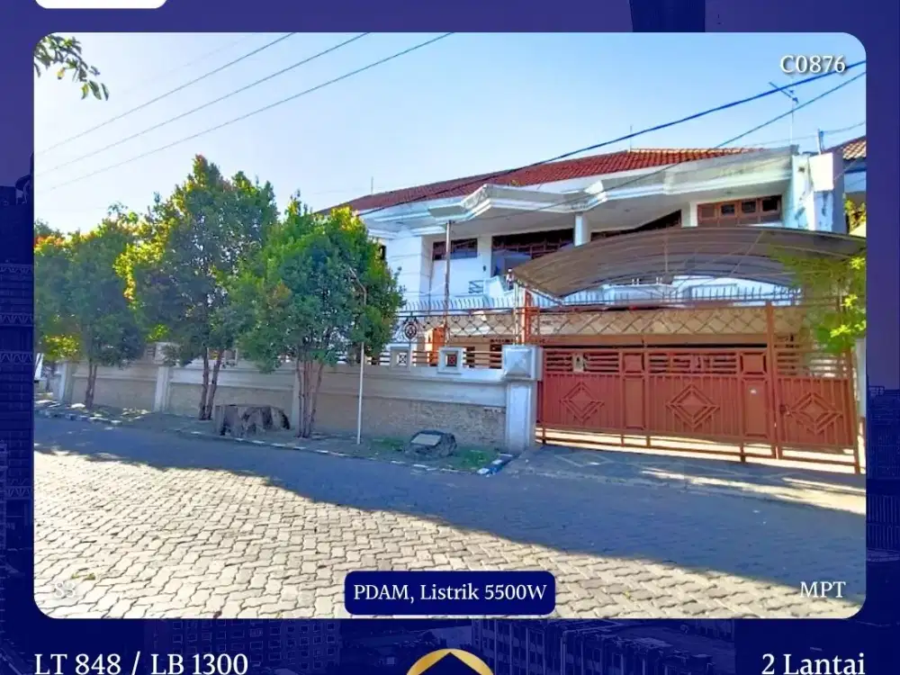 JUAL RUMAH VILLA KALIJUDAN INDAH SURABAYA HOOK SHM BESAR LUAS