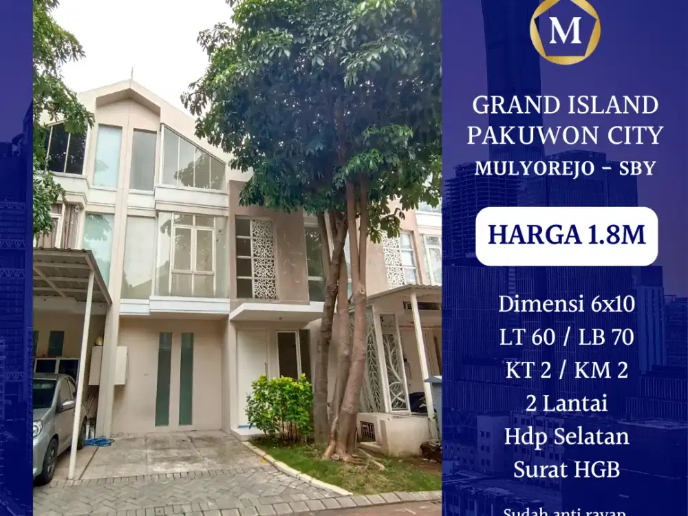 DIJUAL RUMAH PAKUWON CITY SURABAYA