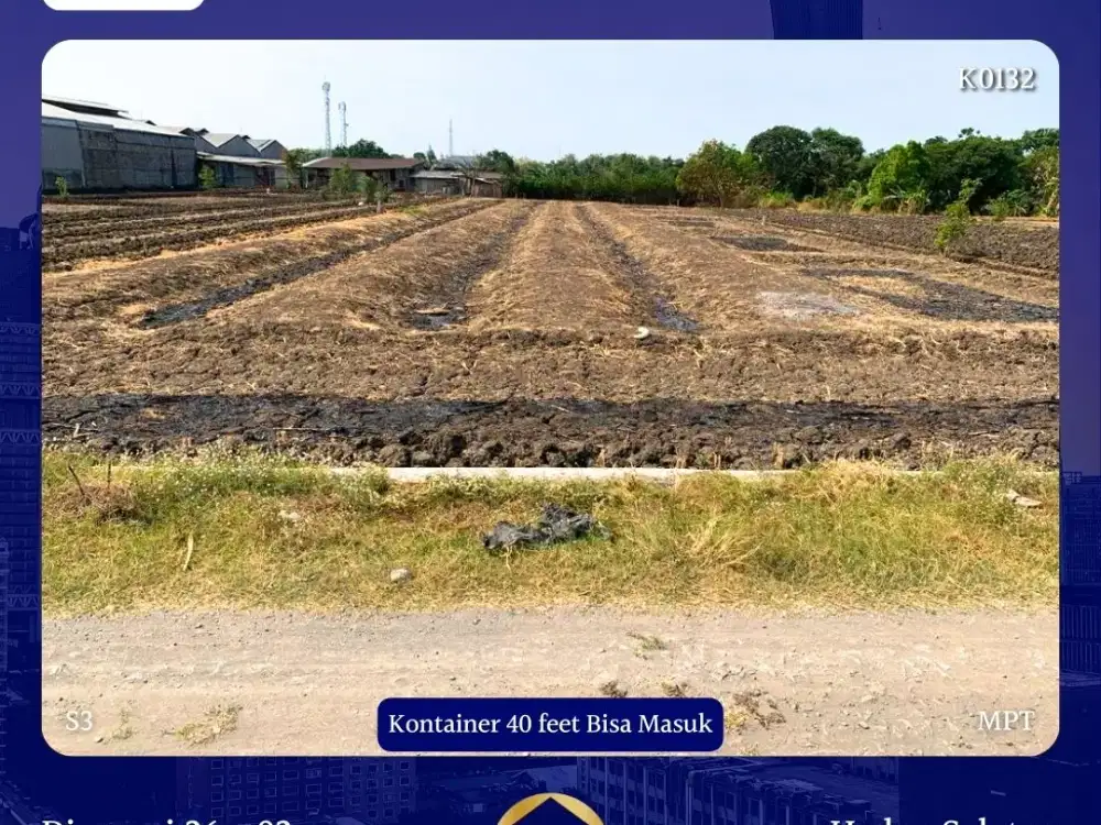 Dijual Tanah Raya Domas Menganti Gresik SHM Kontainer Bisa Masuk Cocok Untuk Gudang Pabrik