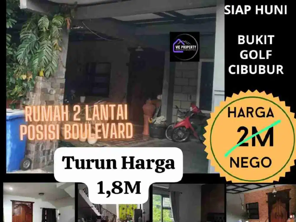 Rumah rapi 2 lantai dijual cepat di Boulevard Bukit Golf Cibubur Riverside
