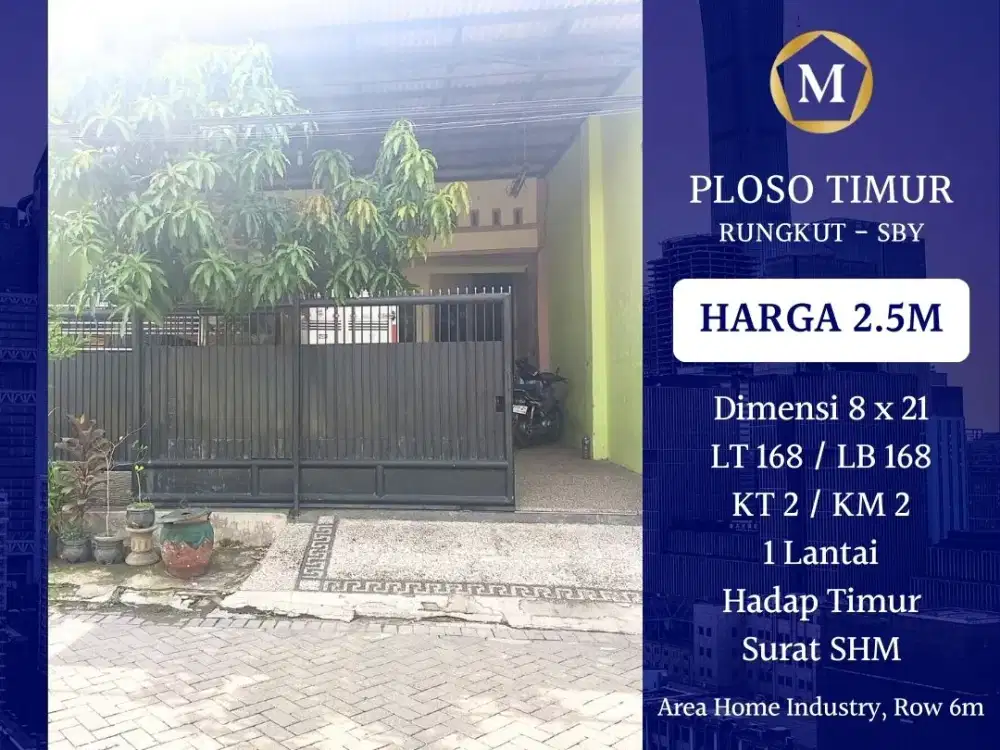 Dijual Rumah Ploso Timur Surabaya Area Home Industry Cocok u/ Usaha GUdang dll