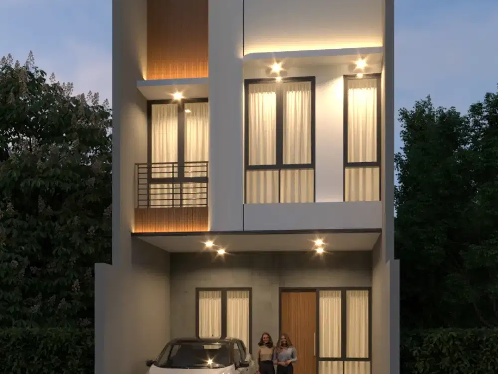 Rumah Minimalis di Pradah Permai Surabaya - Bangunan Hadap Selatan