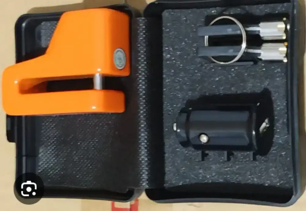 Gembok disc brake orange+ USB charger