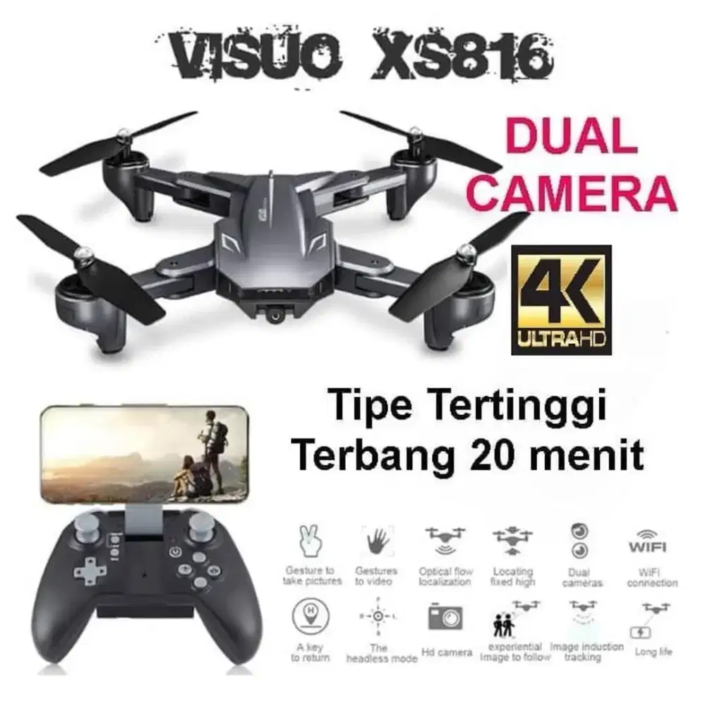 Drone Visuo XS816 Wifi FPV 2MP Wide Camera