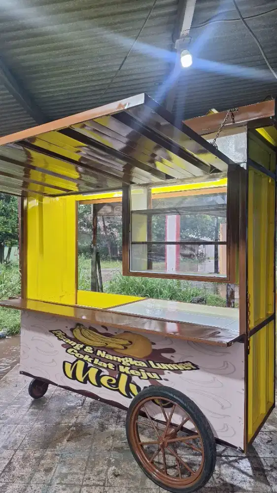 GEROBAK ALUMUNIUM/GEROBAK DORONG/GEROBAK MAKANAN/GEROBAK MINUMAN