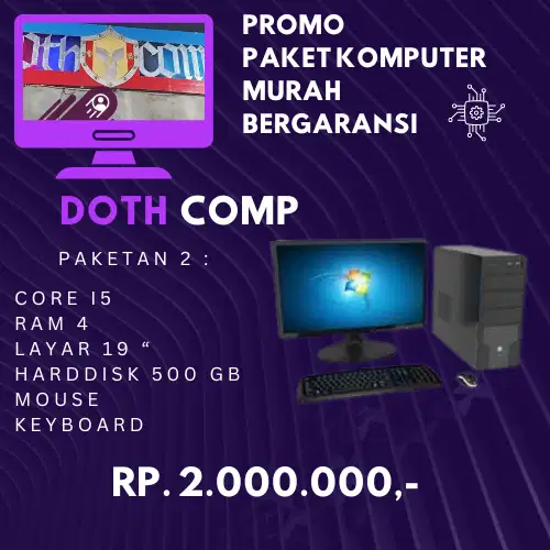 Paketan Komputer Murah meriah Core i5, RAM 4 Gb HD 500 Gb,