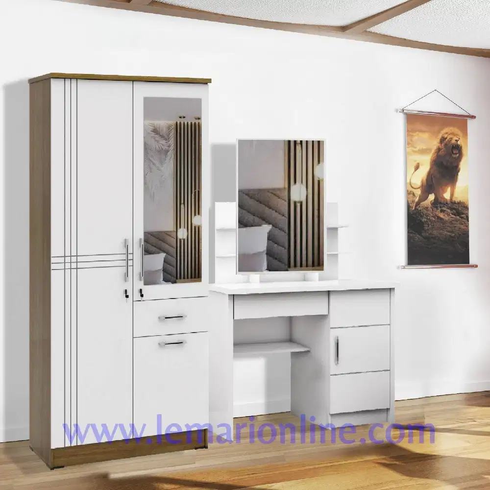 LEMARI PAKAIAN DAN MEJA RIAS (PAKET HEMAT)