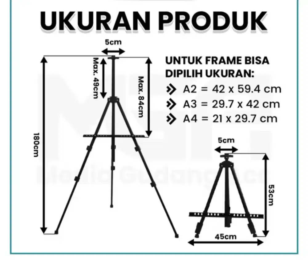 2 Tripod frame 1 sisi / Stand frame / banner stand