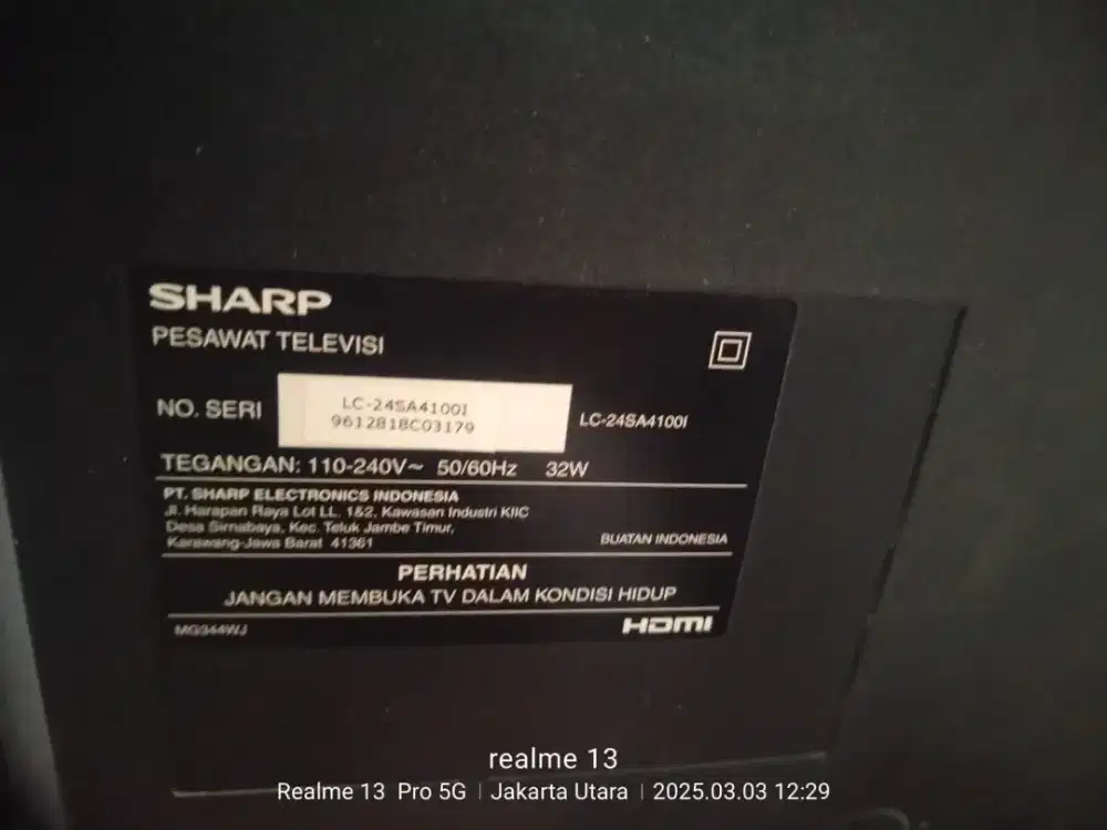 Di jual televisi lcd Sharp 24 inci