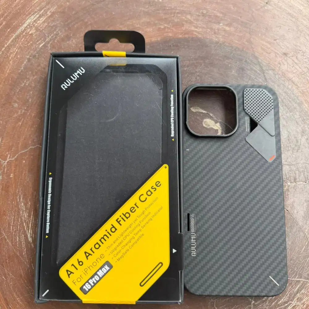 Case HP iPhone 16 Pro Max Aulumu Aramid Fiber Carbon Black