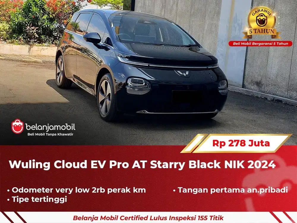 [ GARANSI 5TH ] Wuling Cloud EV Pro AT Starry Black 2024/2025
