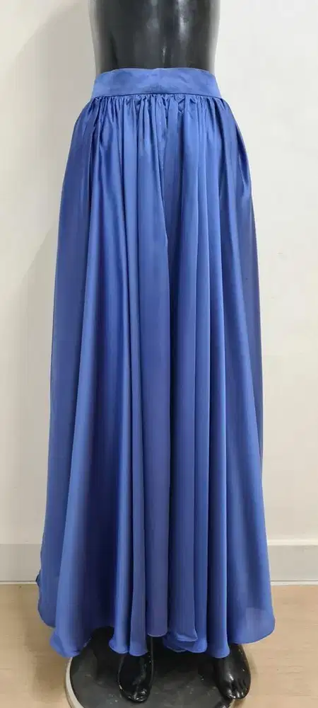 Blue Skirt, rok biru persib lingkaran, rok satin premium
