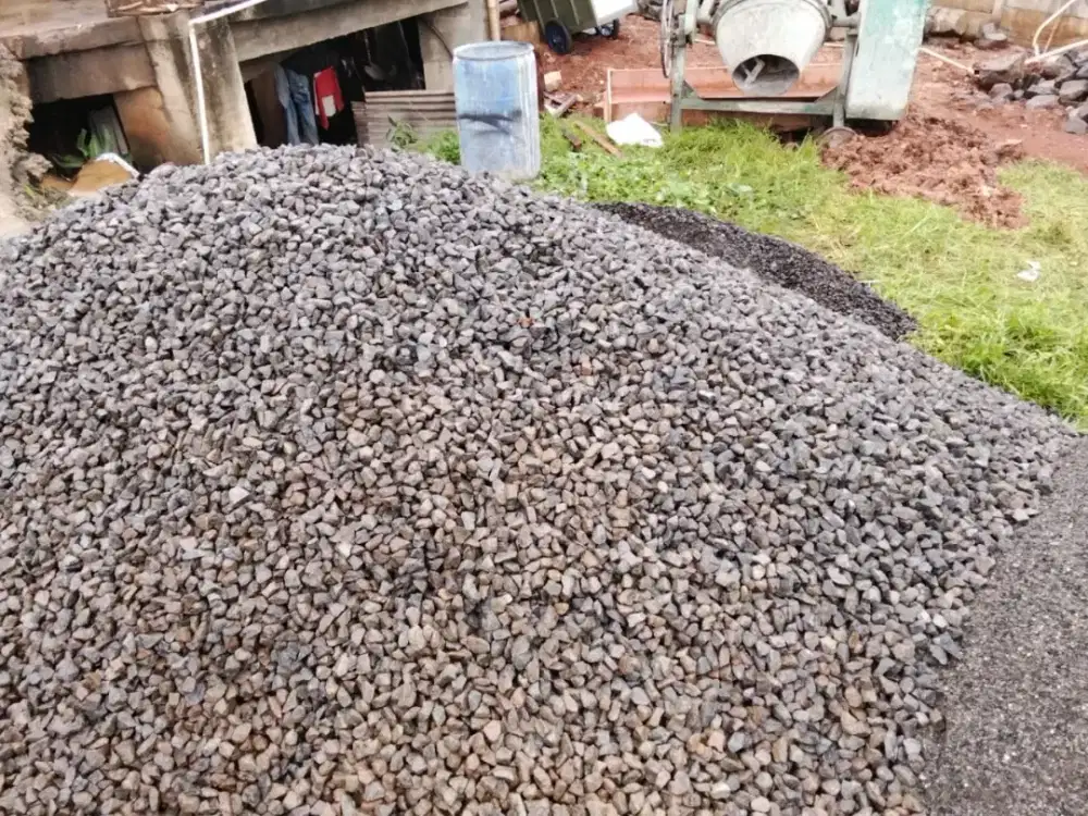 Batu belah kali limestone sirdam split makadam pasir cor urug