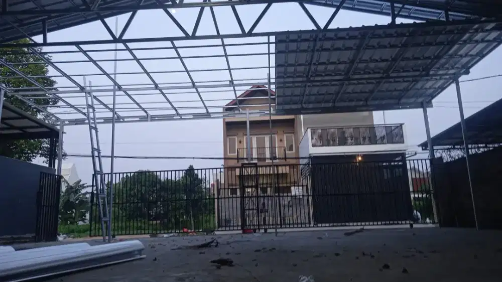 Pemasangan canopi baja ringan