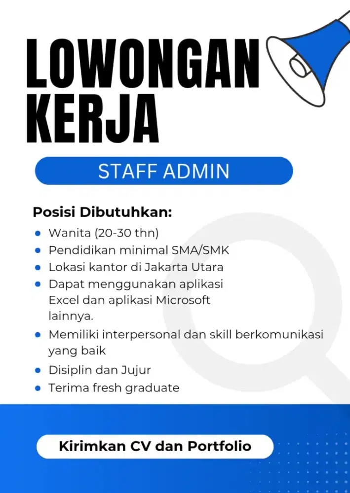 Lowongan Kerja Admin (PIK, Jakarta Utara)