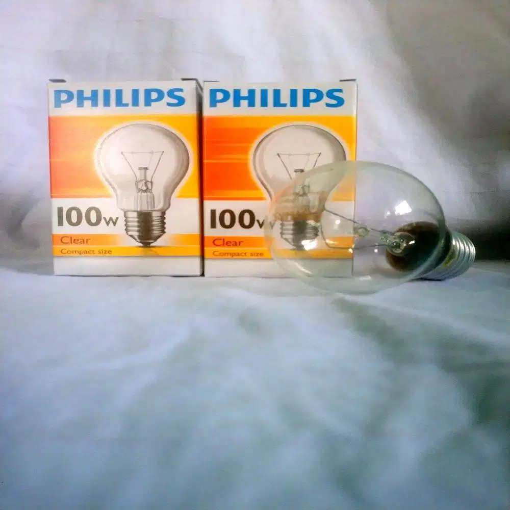 LAMPU BOHLAM PIJAR CLEAR 100W PHILIPS KUNING