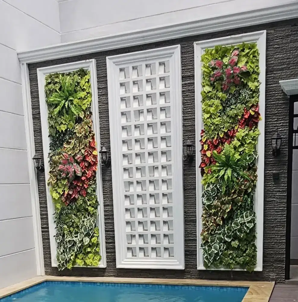 Vertical Garden Artificial Sintetis -Taman Dekorasi Dinding Rumah