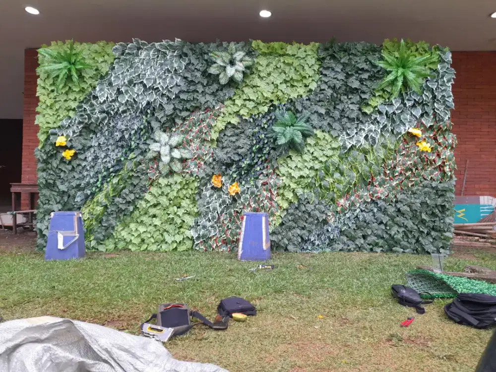 Seni Taman Dinding Indah -Taman Vertical Garden Sintetis Indoor Outdor