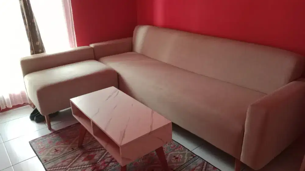 Sofa L minimalis + meja