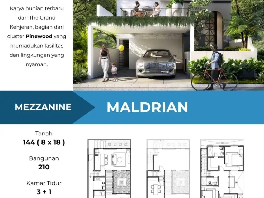 JUAL RUMAH BARU MEZZANINE AMERICAN TROPICAL HOUSE THE GRAND KENJERAN SURABAYA