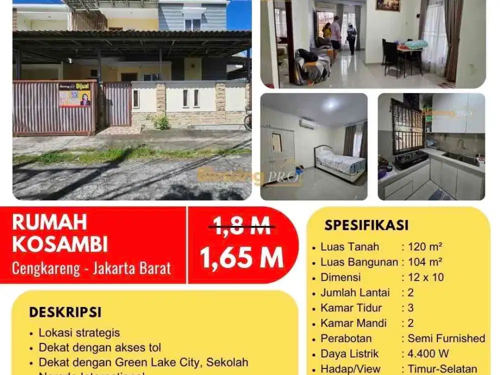 TURUN HARGA!!! Rumah Duri Kosambi, DIJUAL RUGII!