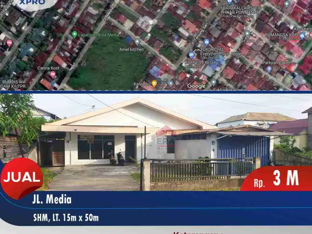 Rumah/Kost 9 kamar kota Pontianak, Jl. Media (Ayani)