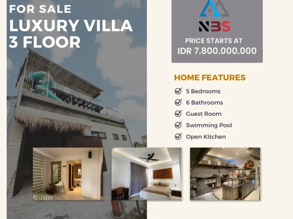 For Sale  Villa lantai 3 Mewah gunung salak kerobokan Badung Bali