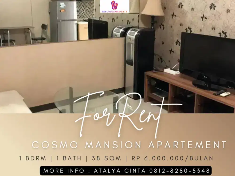 Disewakan Apartement Cosmo Mansion Middle Floor 1BR Full Furnished