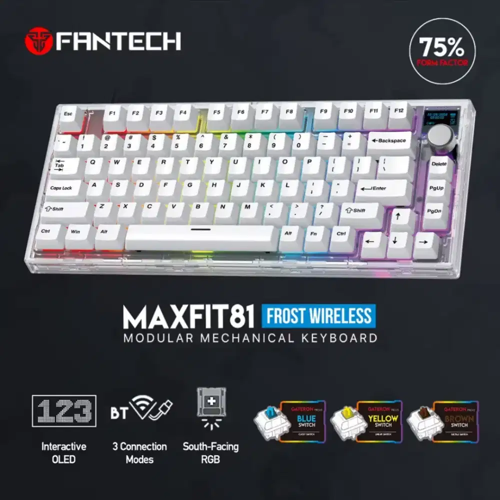 FANTECH MAXFIT81 PBT 75% WIRELESS MECHANICAL Gaming Keyboard