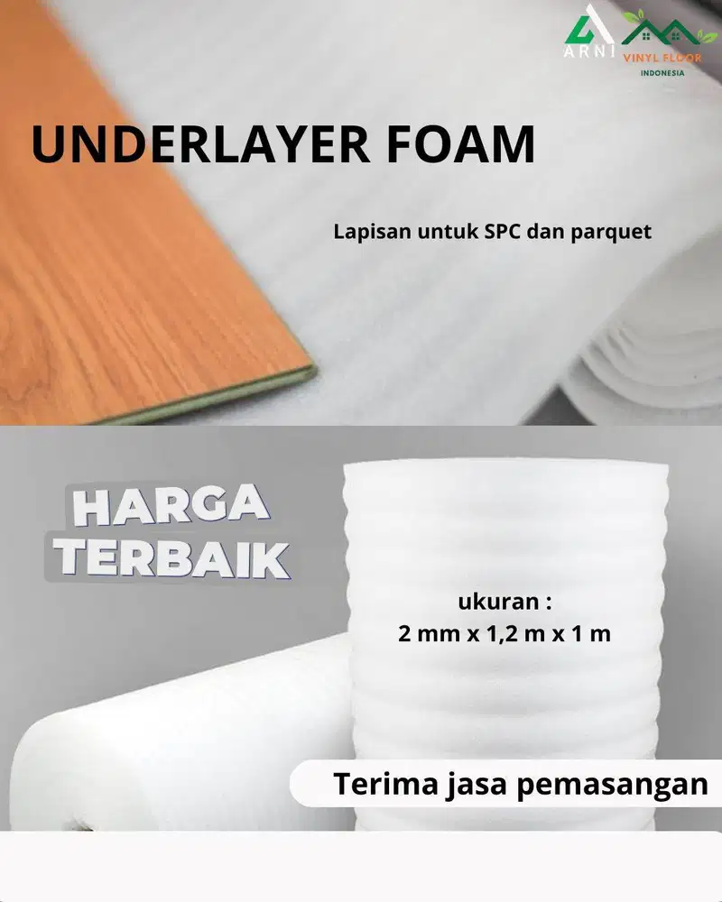 Foam only 5k underlayer untuk SPC dan Parquet