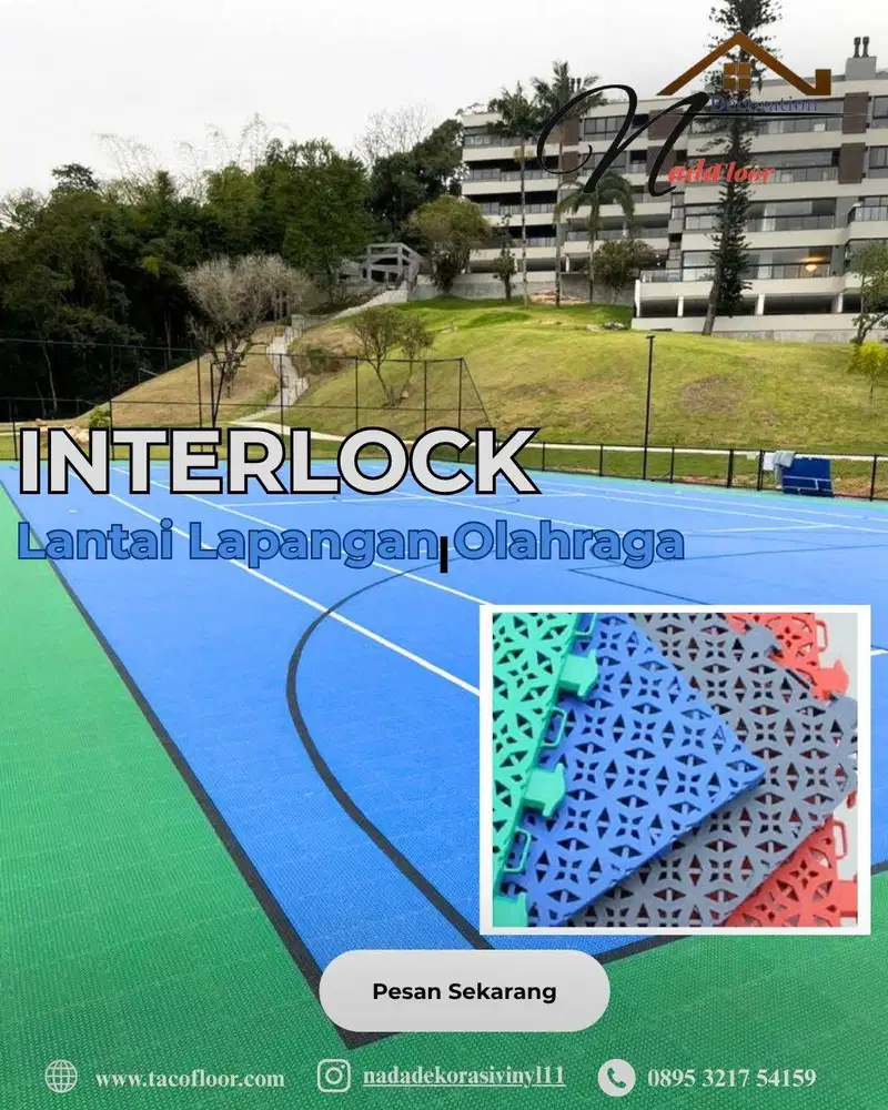 Lantai Interlock untuk lapangan futsal | lapangan basket outdoor