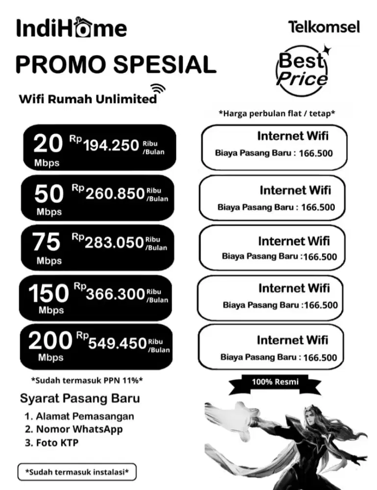 PROMO WIFI HARGA FLAT INDIHOME