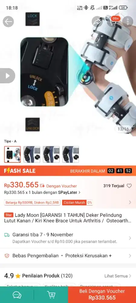 Knee brace / deker pelindung lutut