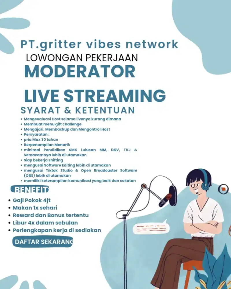 dibuka lowongan PT. gritter vibes Network