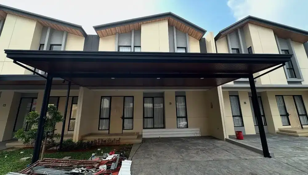 Atap kanopi alderond+ plafon pvc tersang